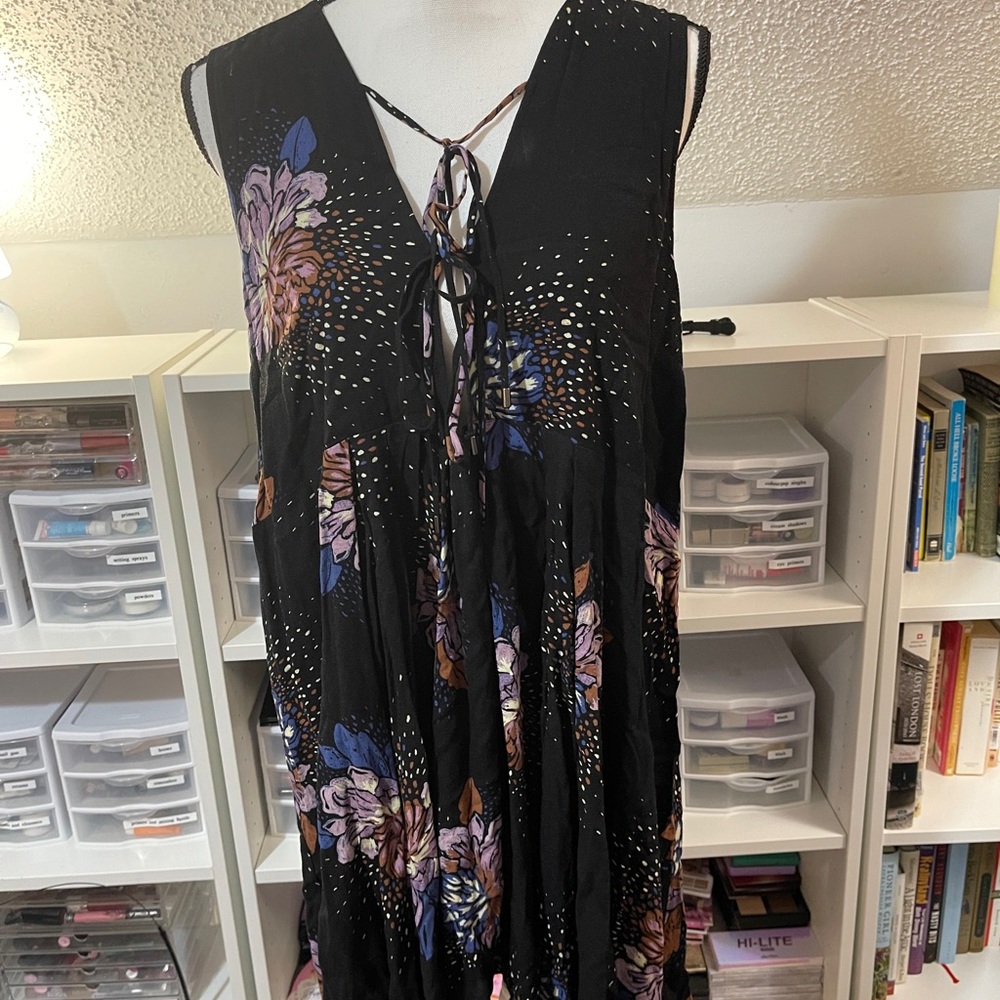Free People Flowy Low Back Challis Mini Dress Size L
